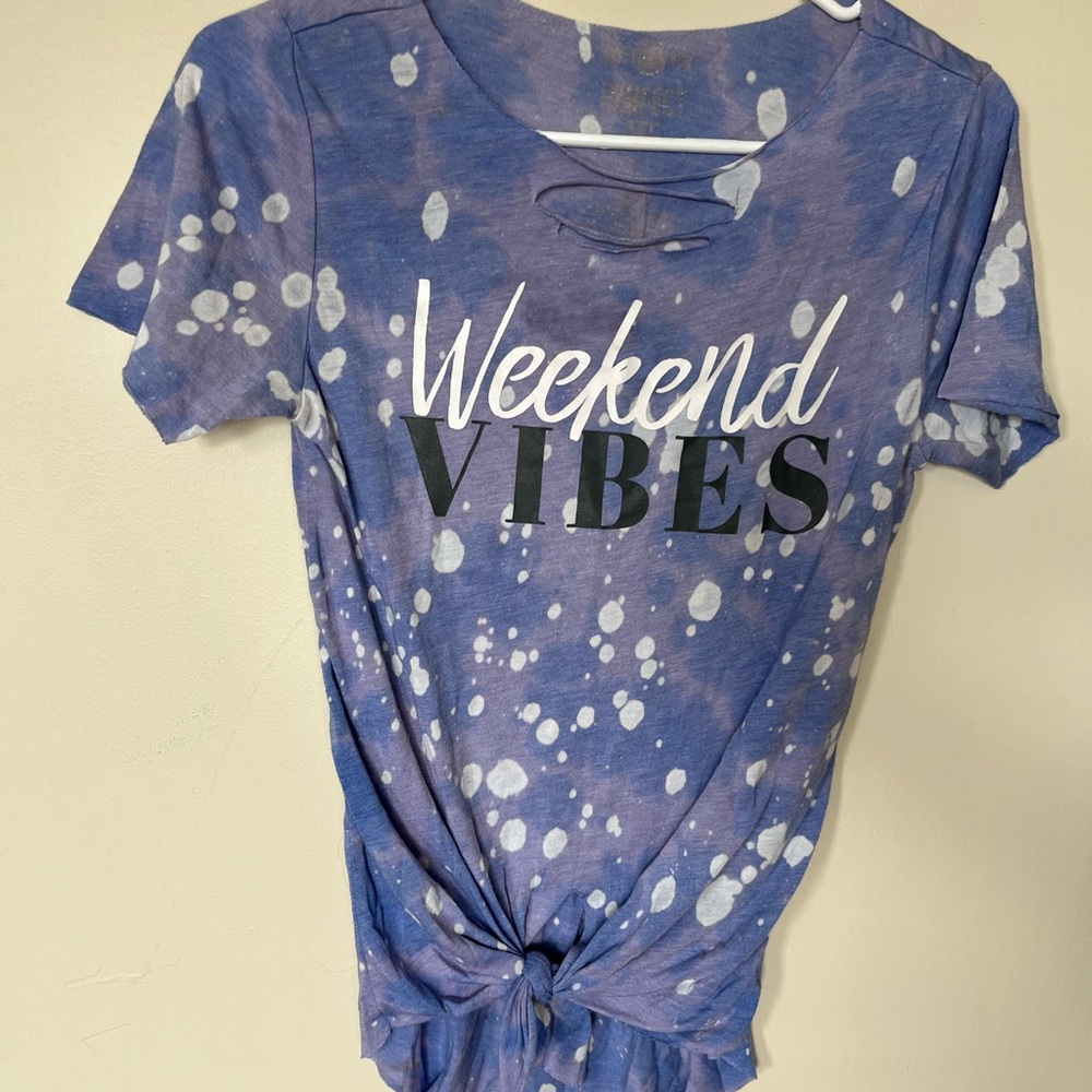 Weekend Vibes Blue Tie-Dye Women's Top